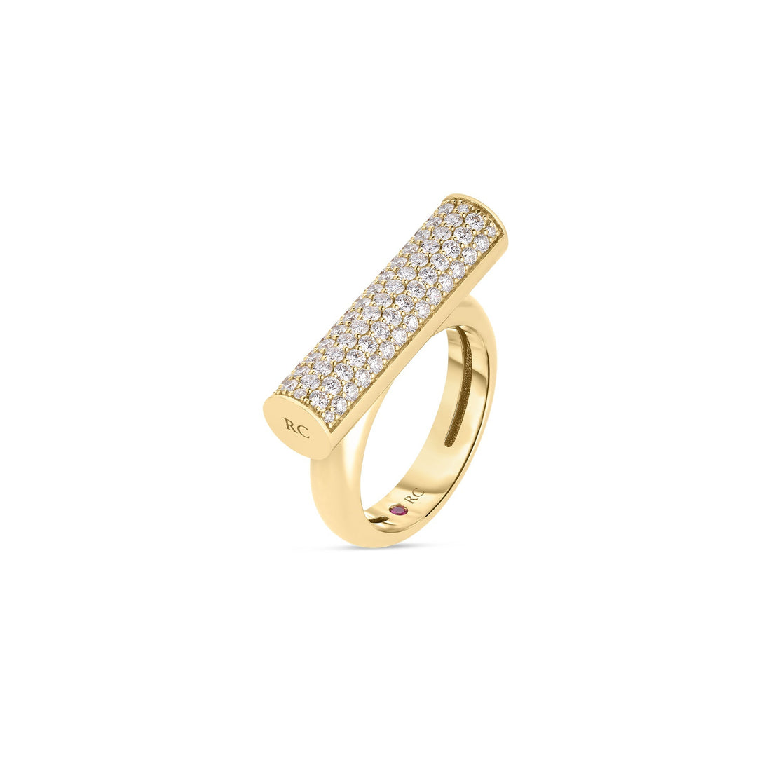 Domino Pavé Diamond Bar Ring