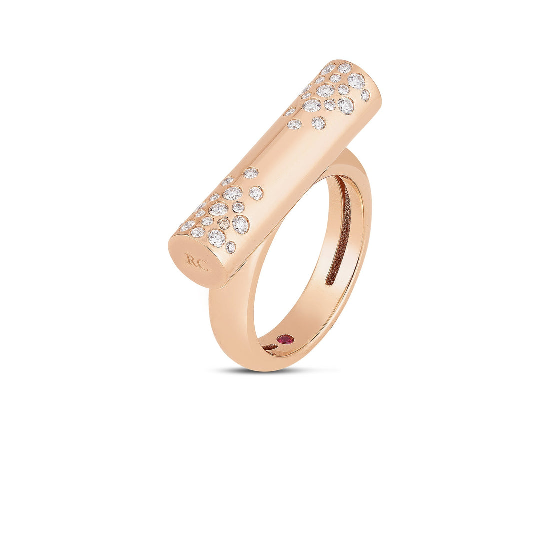 Domino Speckled Diamond Bar Ring