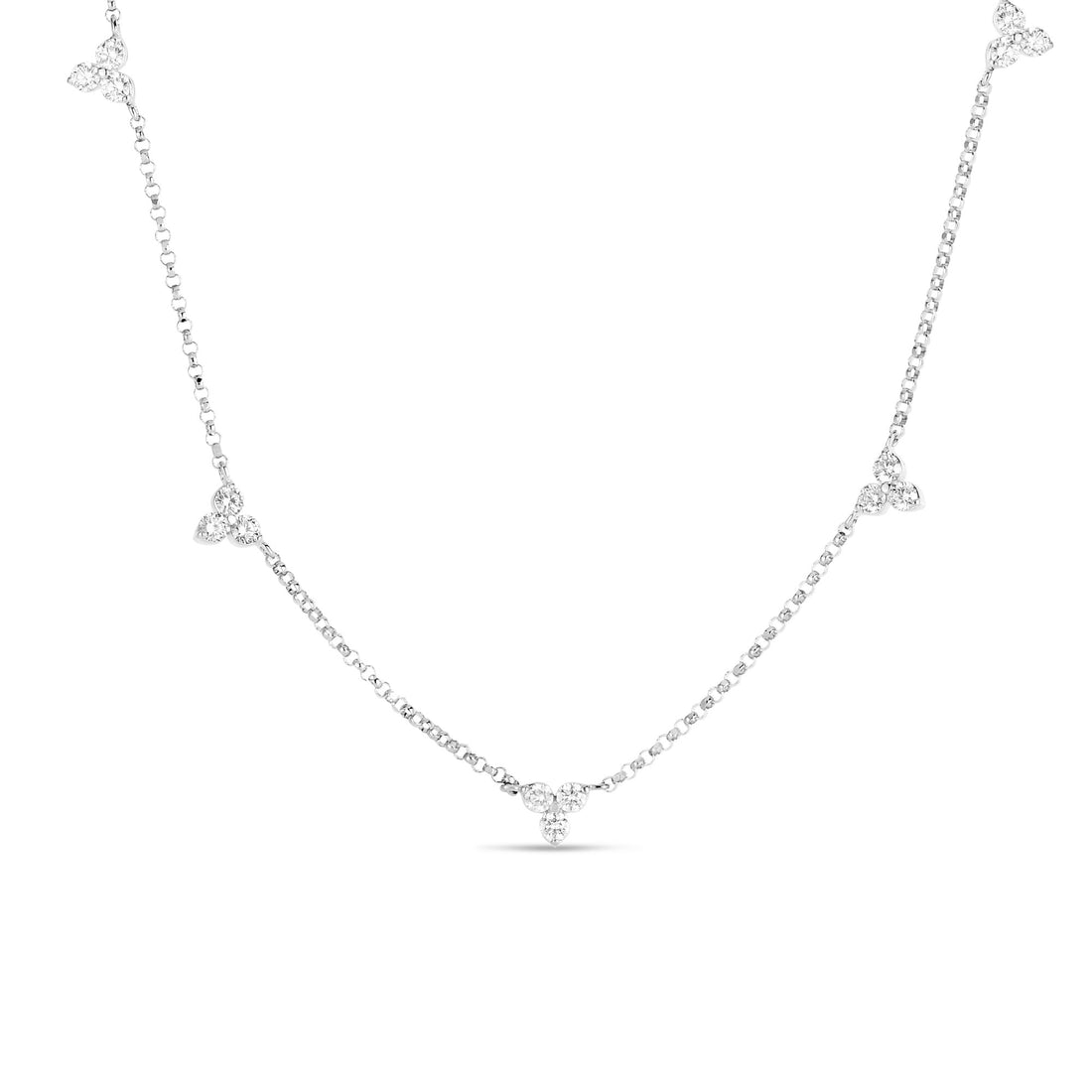 Diamonds By the Inch Five Station Flower Necklace