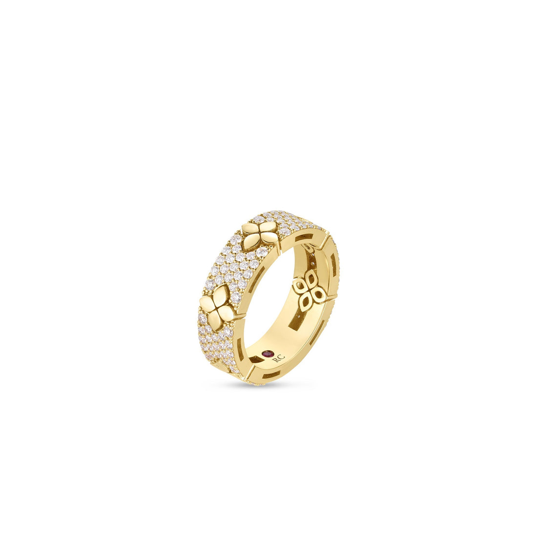 Love in Verona Pavé Diamond and Polished Flower Ring