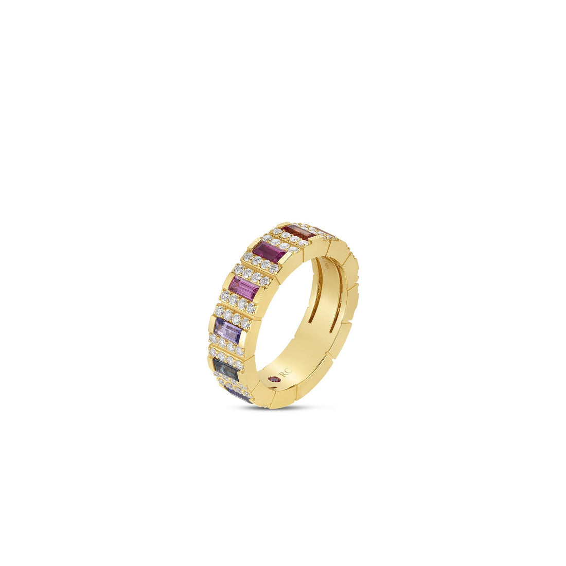 Obelisco Pavé Diamond and Mixed Sapphires Ring