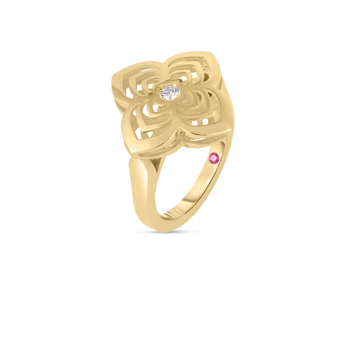 Palazzo Ducale Carnival Diamond and Polished Finish Flower Ring