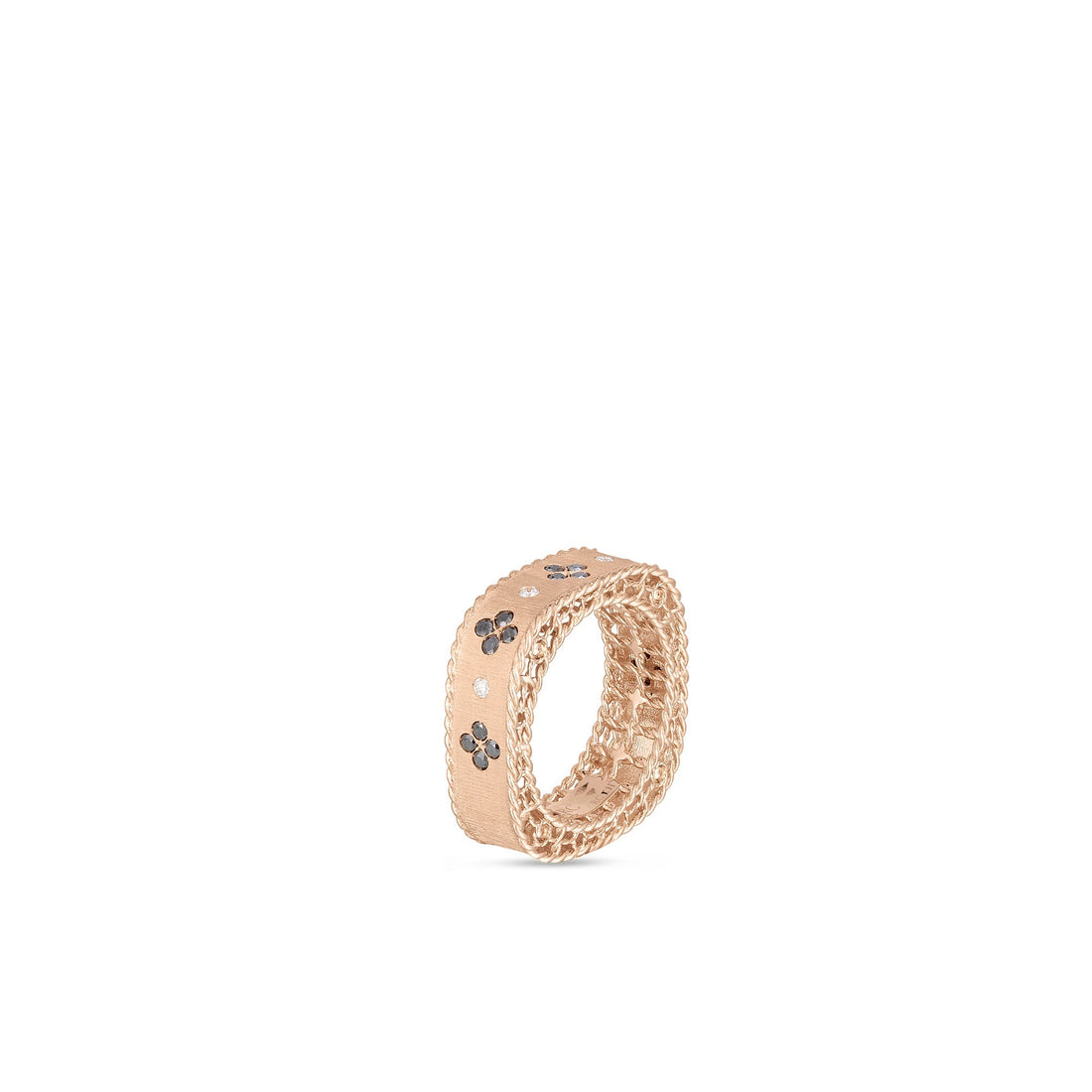 Princess Black and White Diamond Square Ring