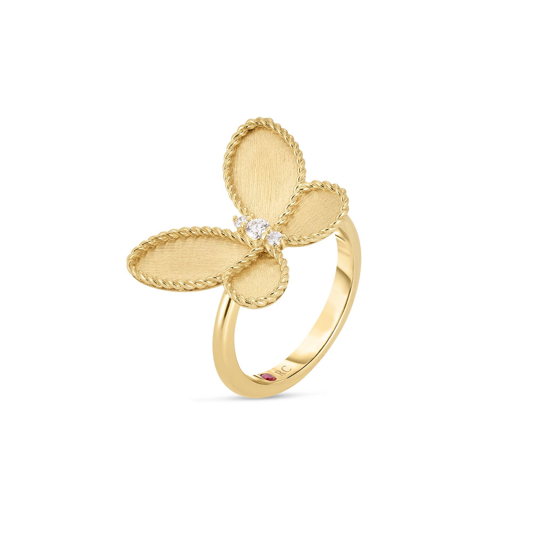 Jasmine Diamond and Satin Finish Butterfly Ring