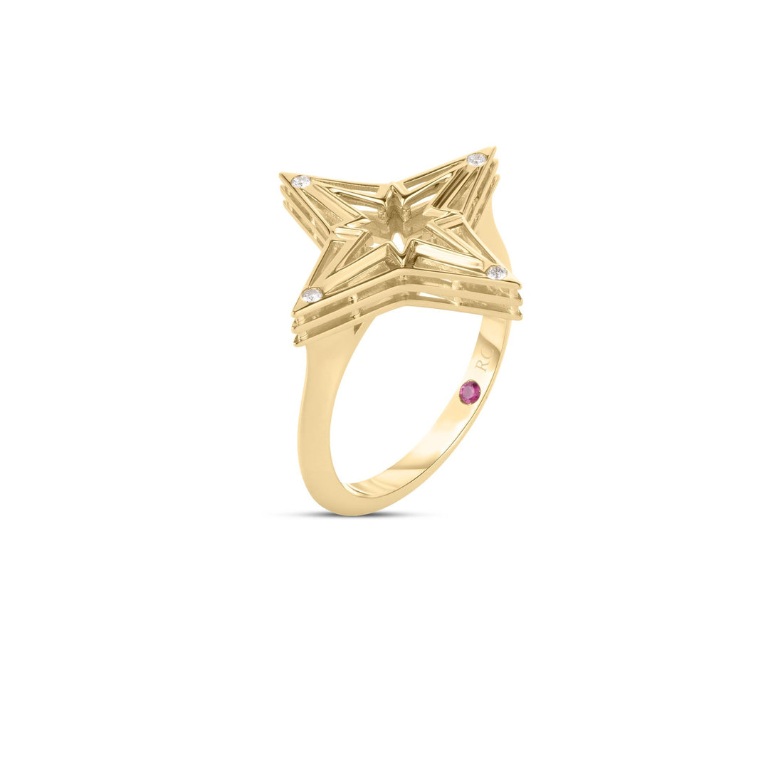 Stardust Small Open Frame Diamond Star Ring