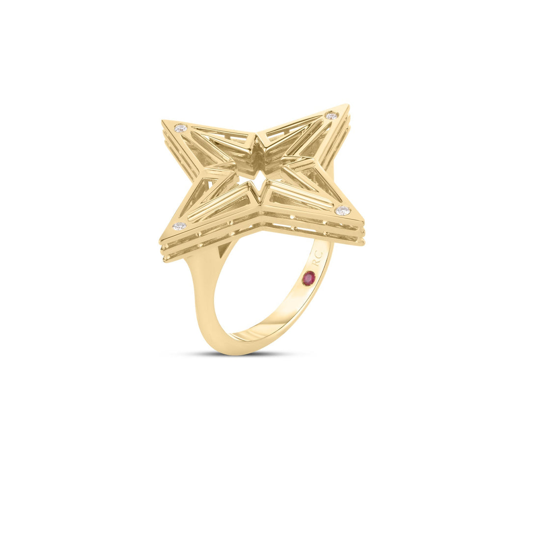Stardust Medium Open Frame Diamond Star Ring