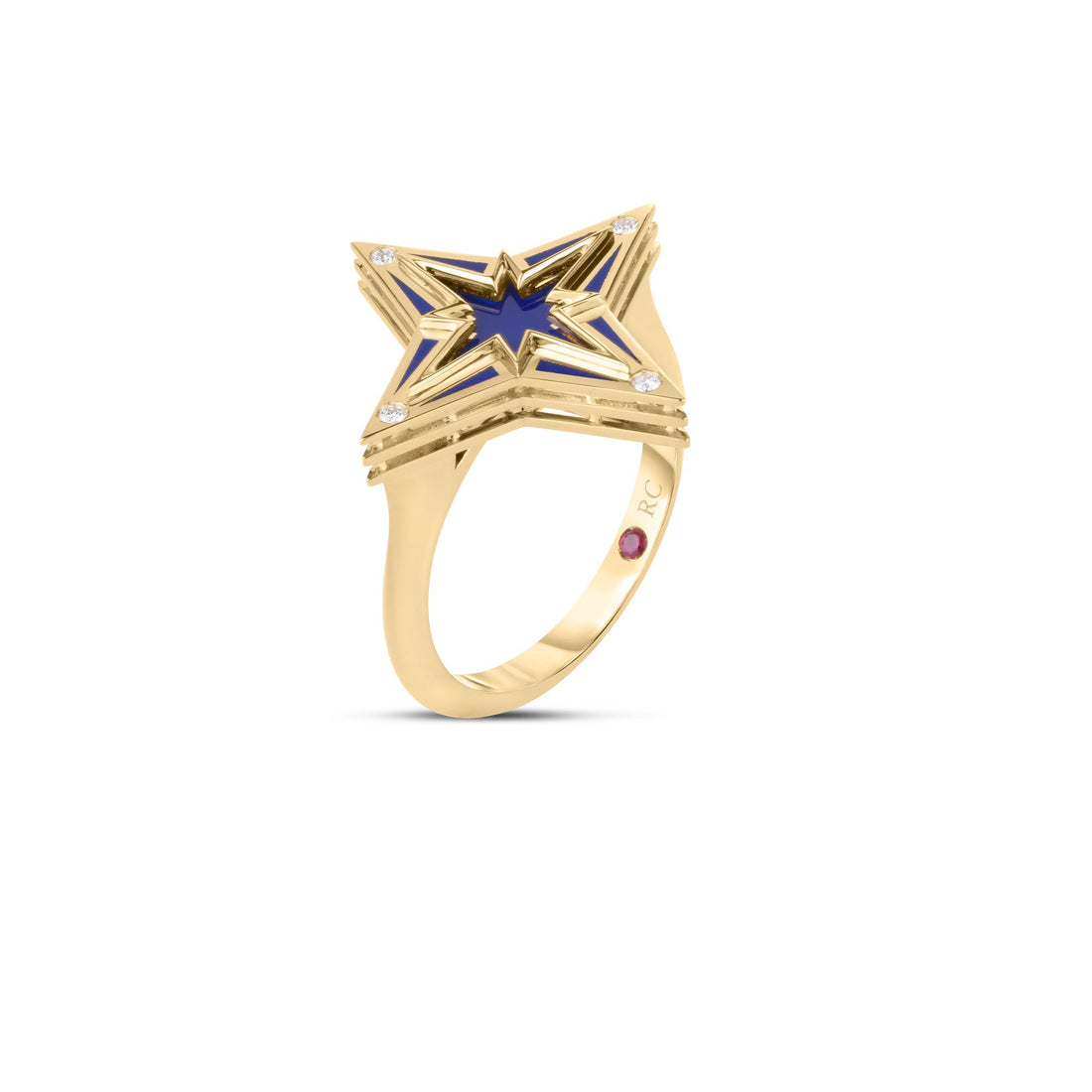 Stardust Small Diamond and Blue Ceramic Star Ring