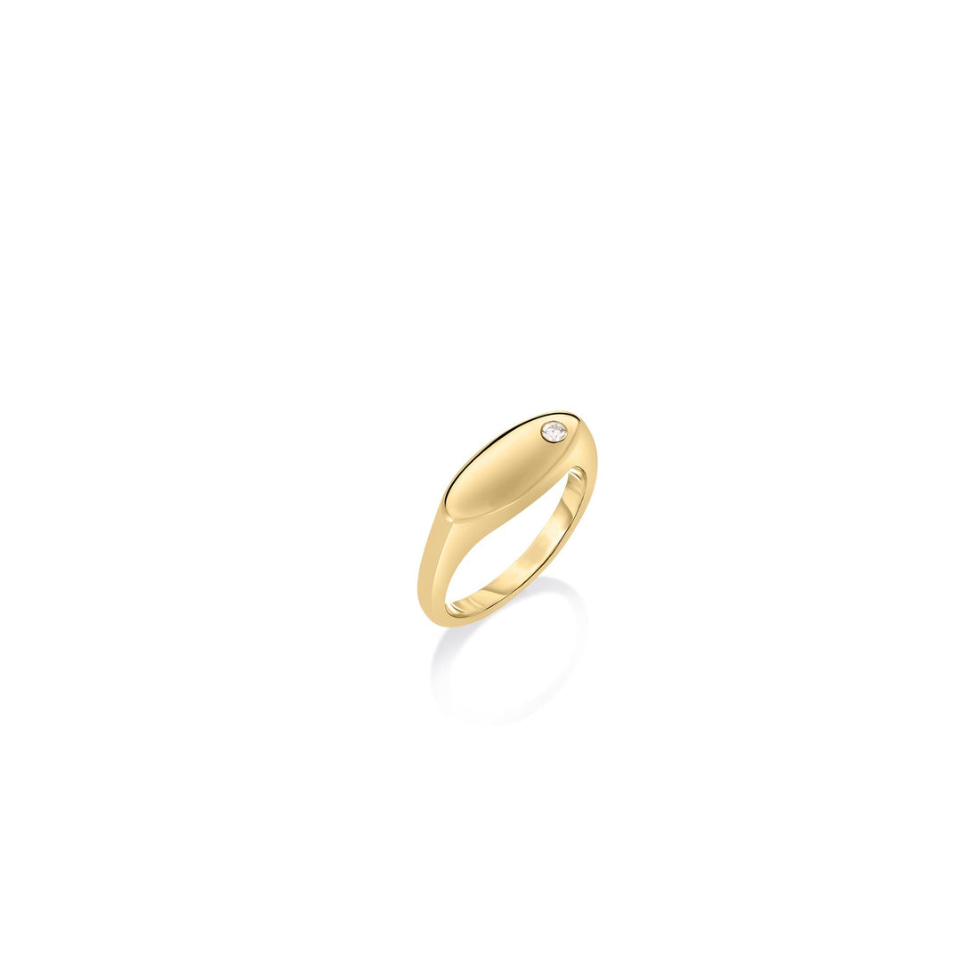 Designer Gold Small Diamond Signet Ring