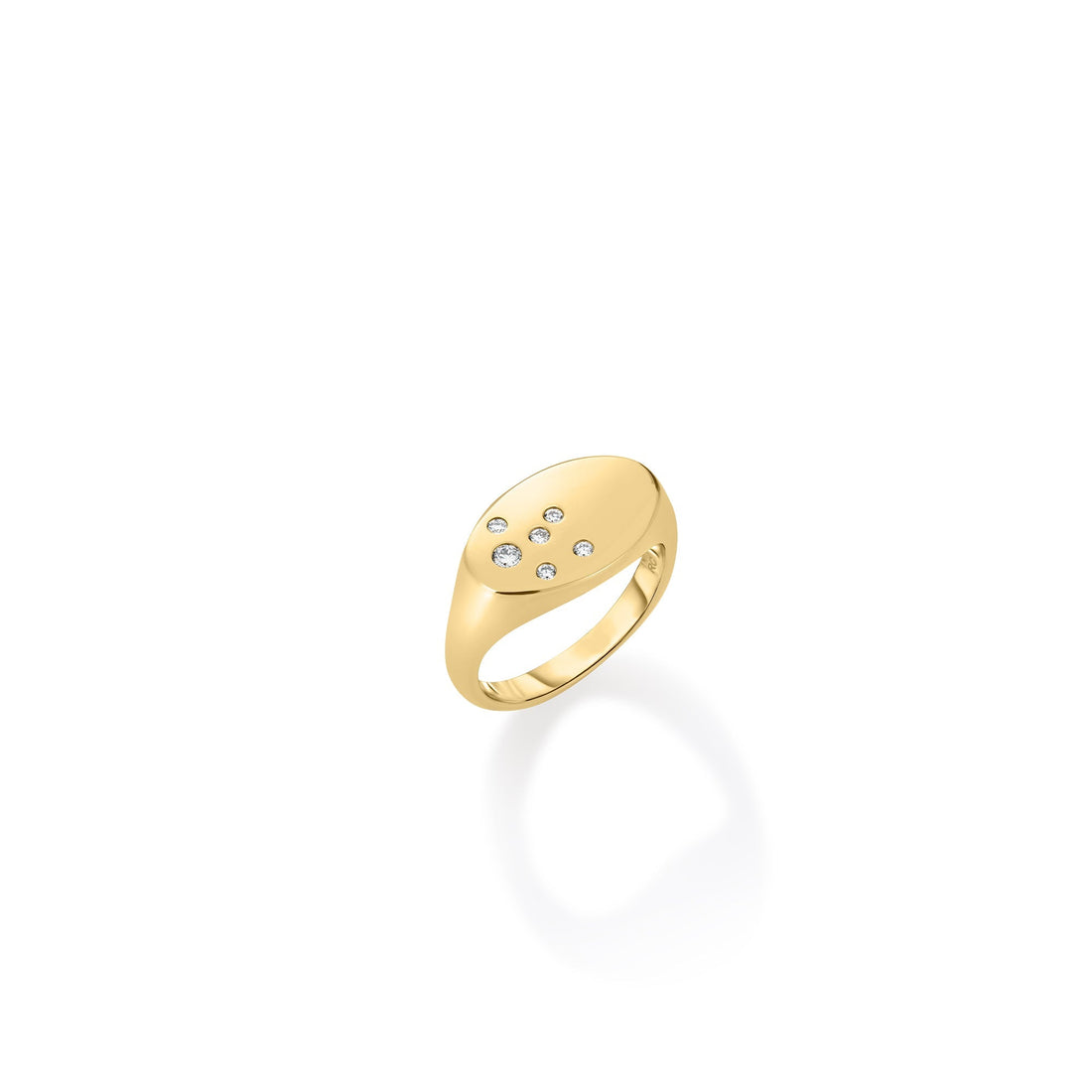 Designer Gold Large Diamond Signet Ring