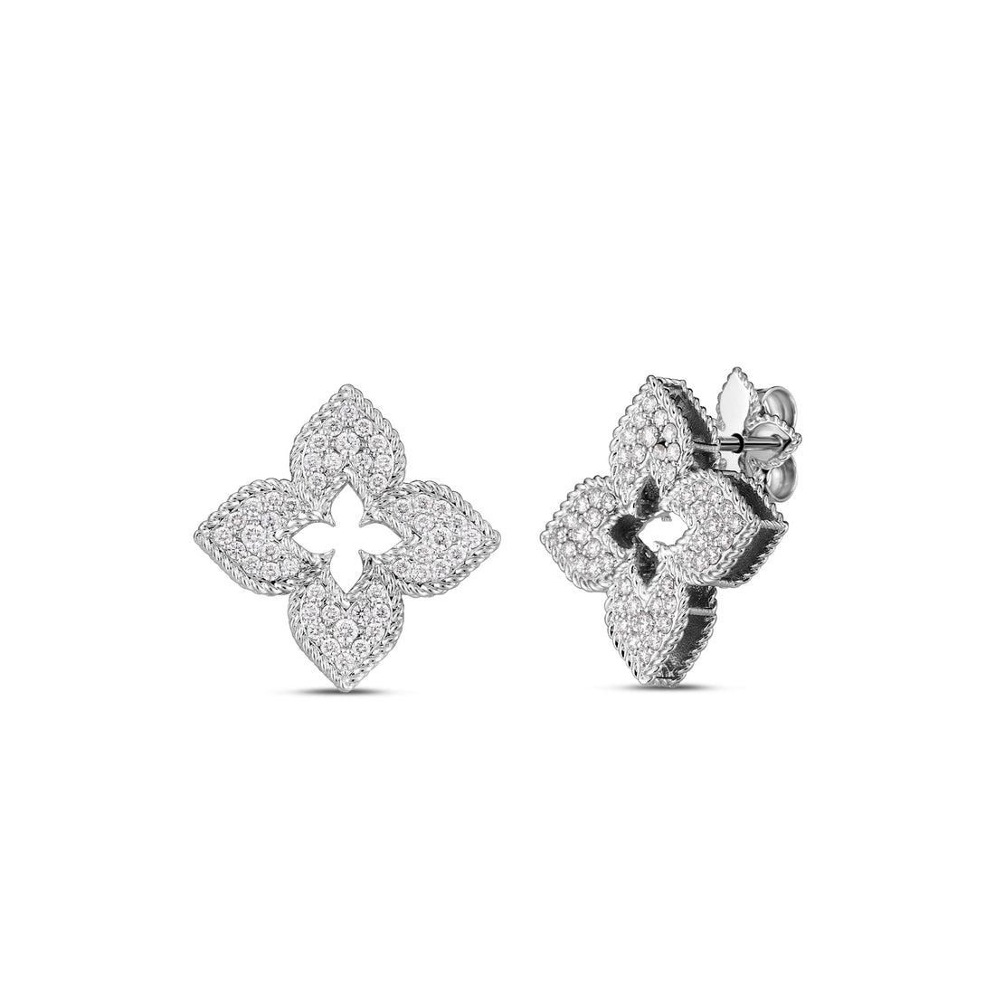 Venetian Princess Pavé Diamond Medium Flower Stud Earrings