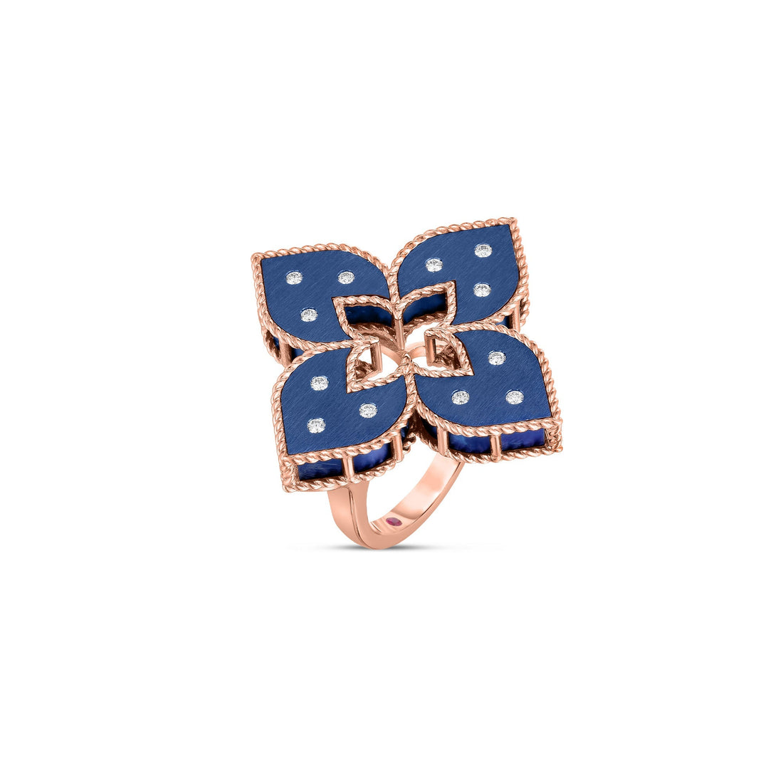 Venetian Princess Diamond and Titanium Flower Ring