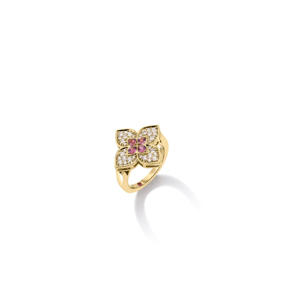 Venetian Princess Carnival Diamond and Rubellite Large Flower Ring