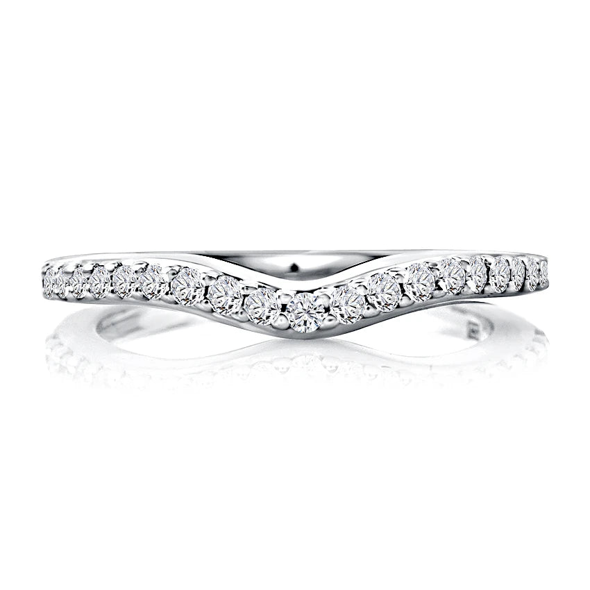 Curved Diamond Wedding Band