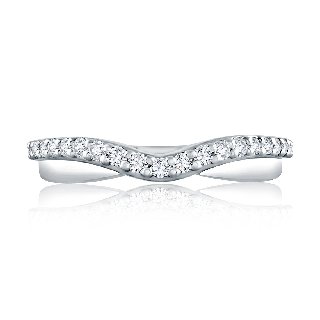 Curved Diamond Wedding Band