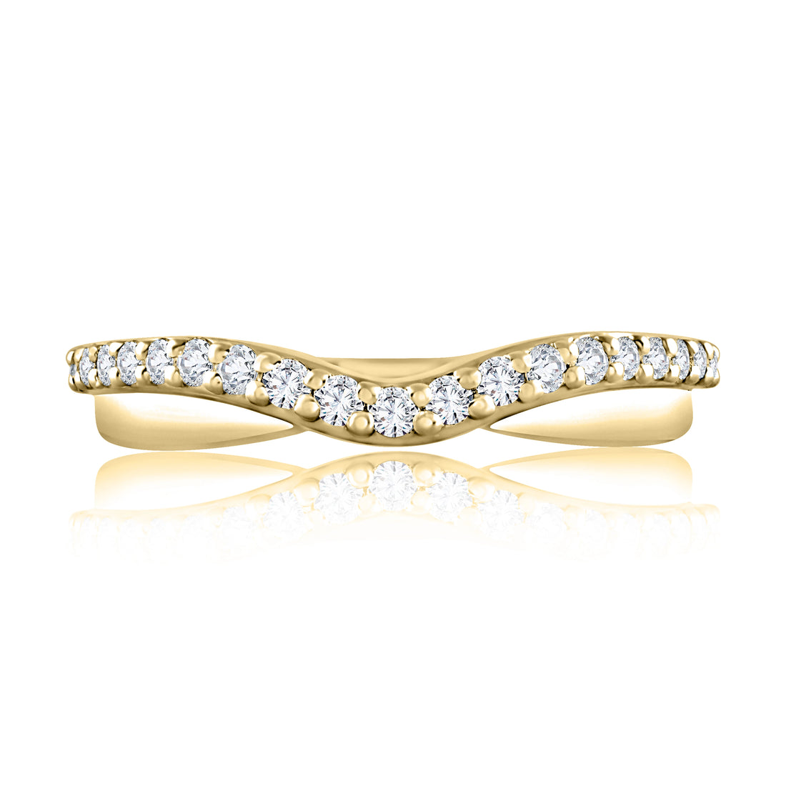 Curved Diamond Wedding Band