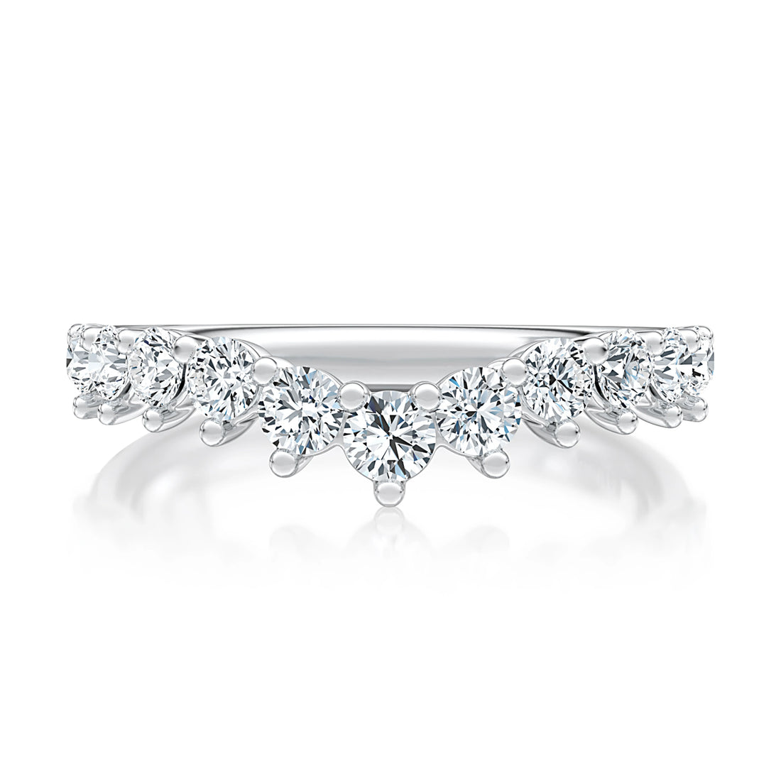 Curved Diamond Wedding Band