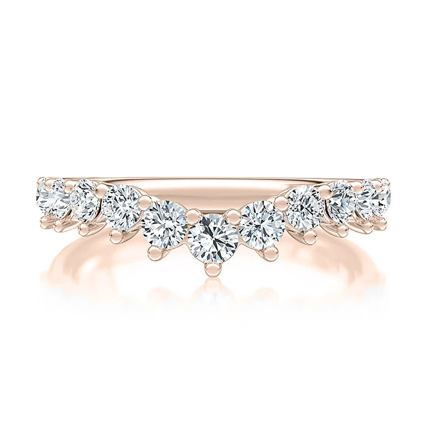 Curved Diamond Wedding Band