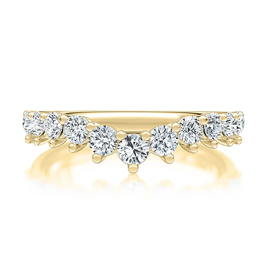 Curved Diamond Wedding Band