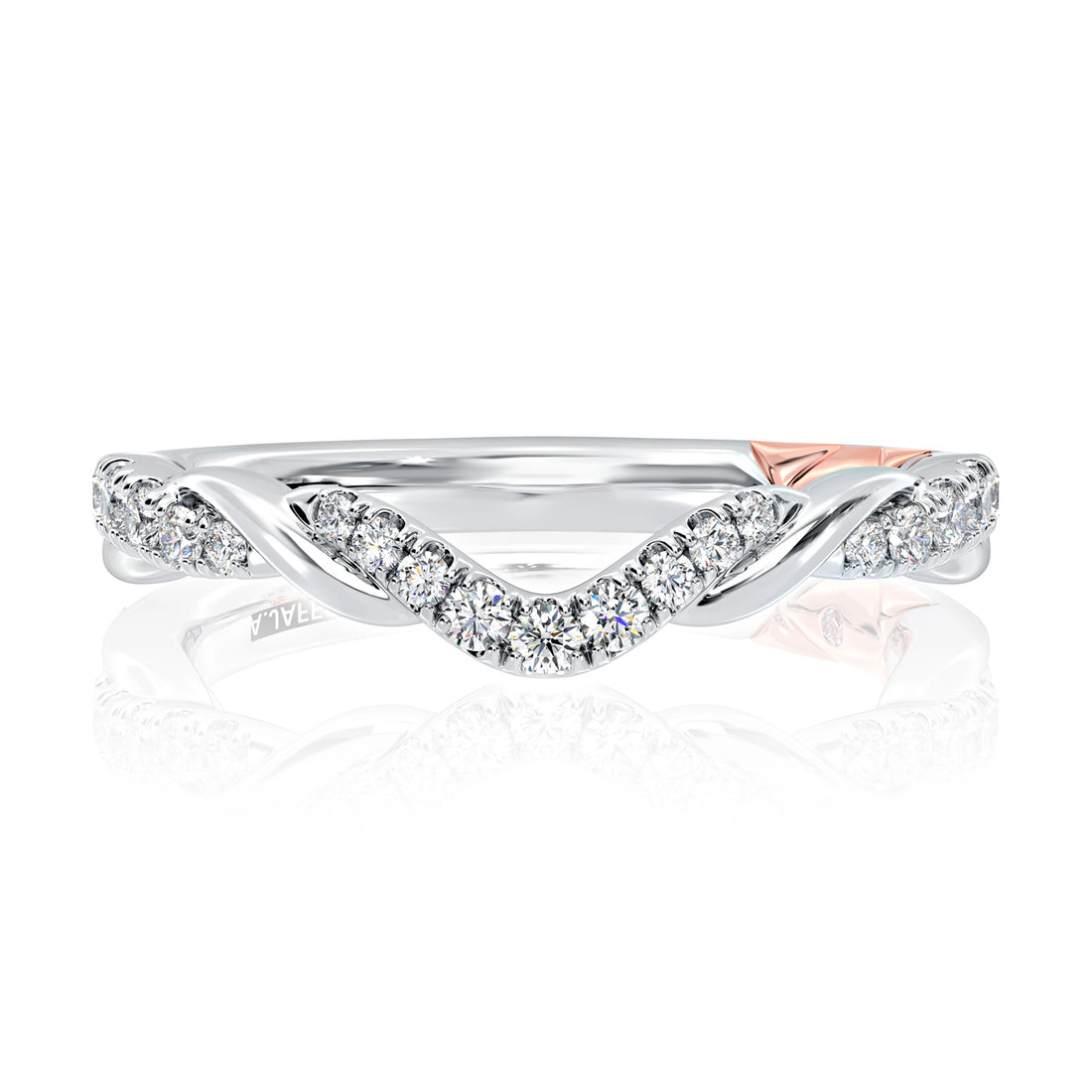 Curved Diamond Wedding Band