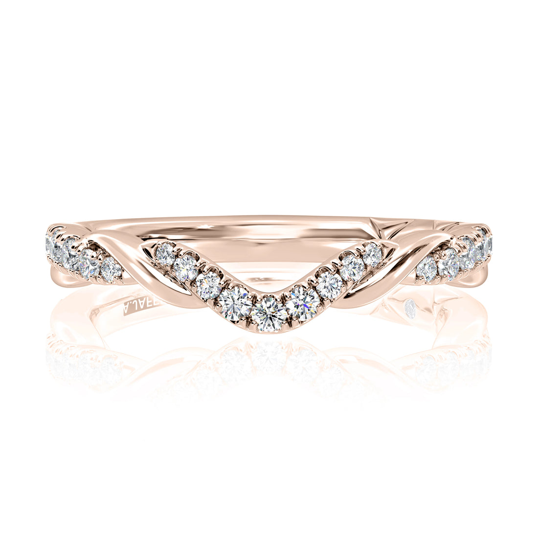Curved Diamond Wedding Band