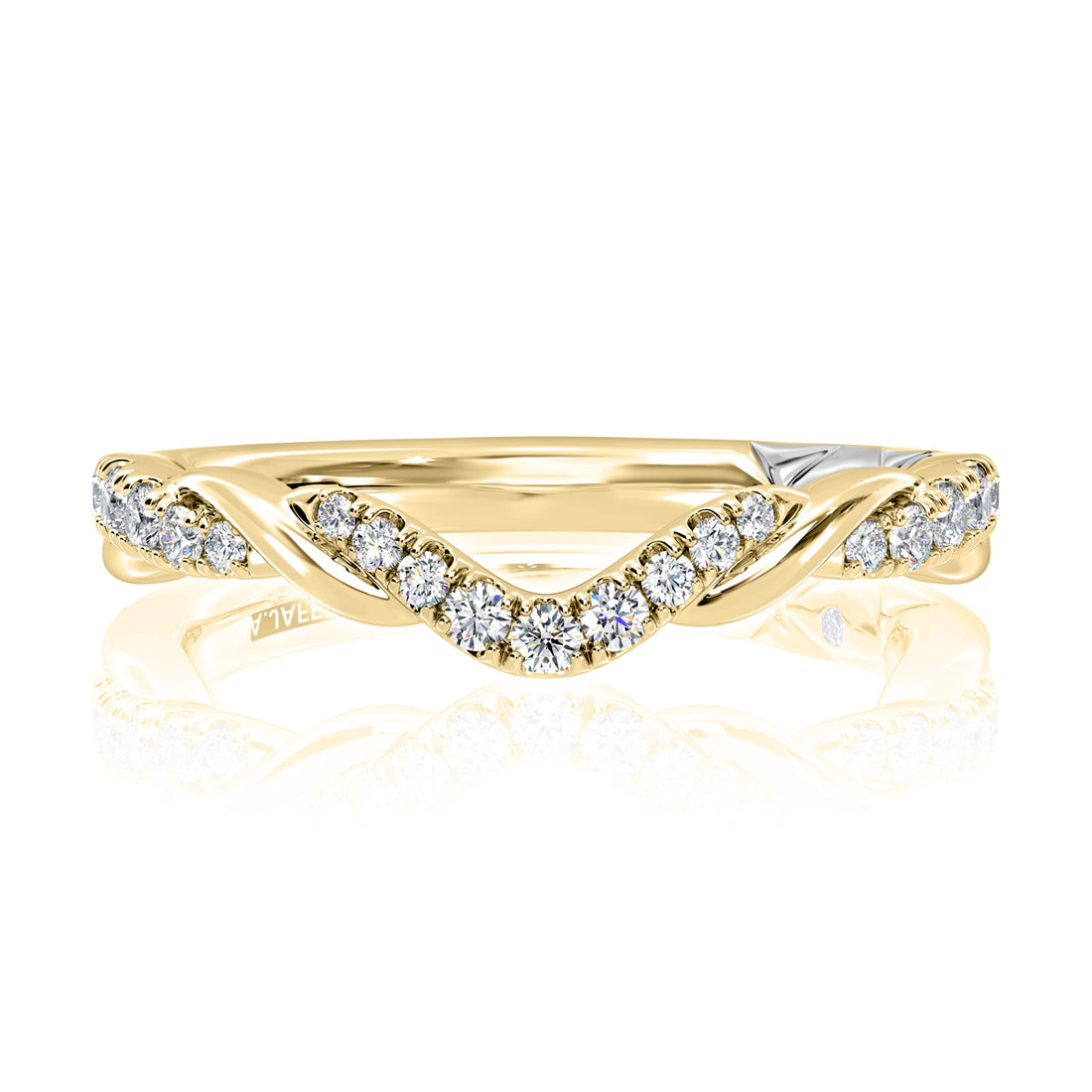 Curved Diamond Wedding Band