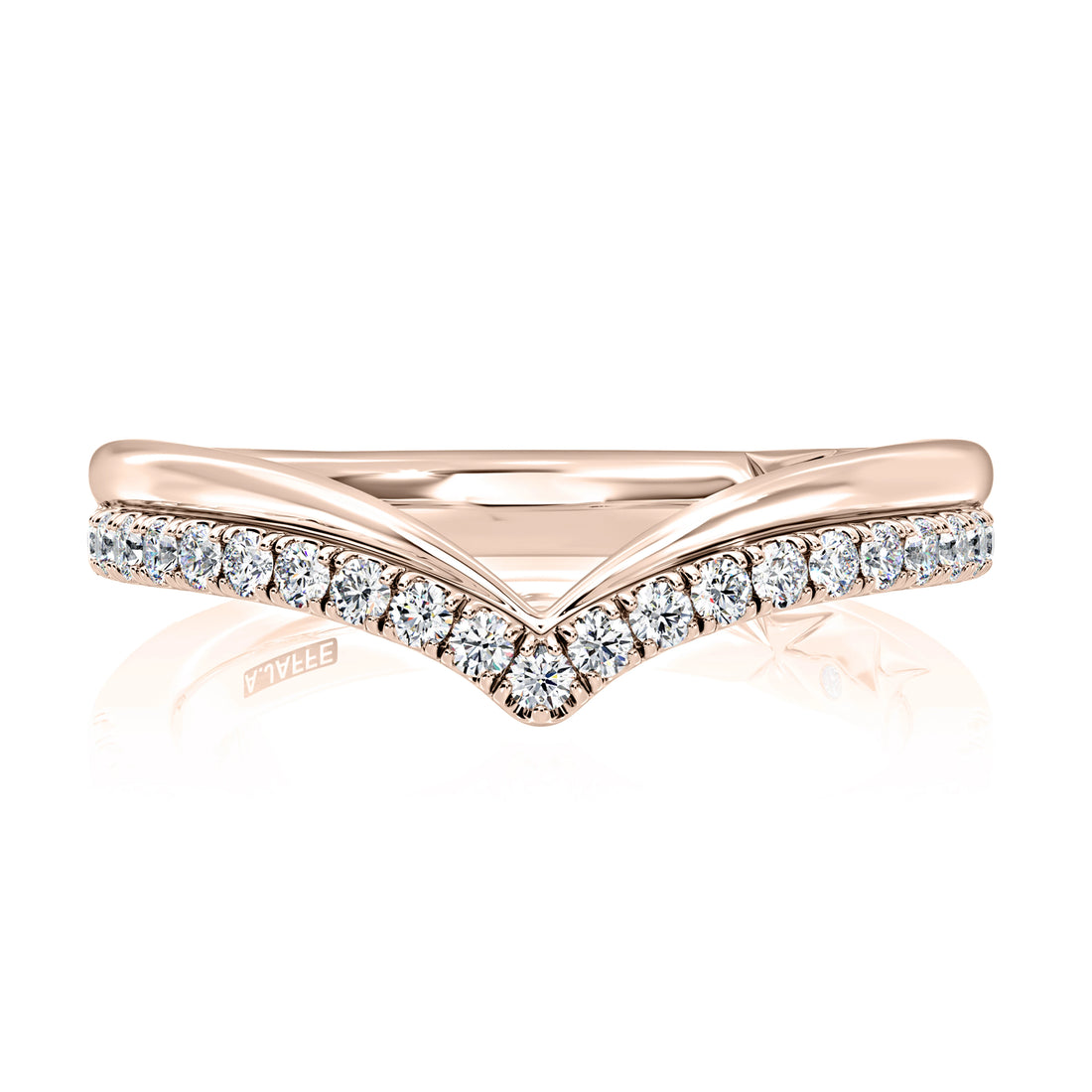 Curved Diamond Wedding Band