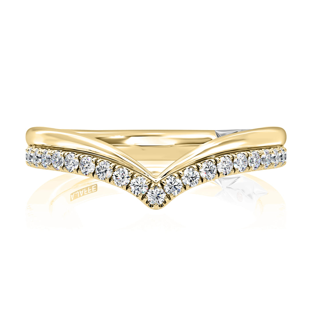 Curved Diamond Wedding Band