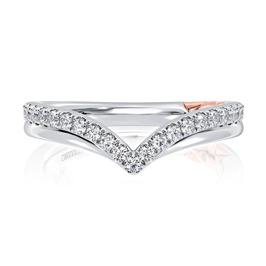 Curved Diamond Wedding Band