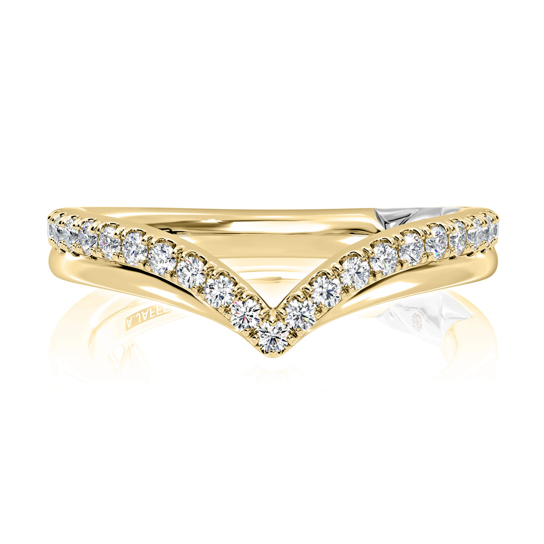 Curved Diamond Wedding Band