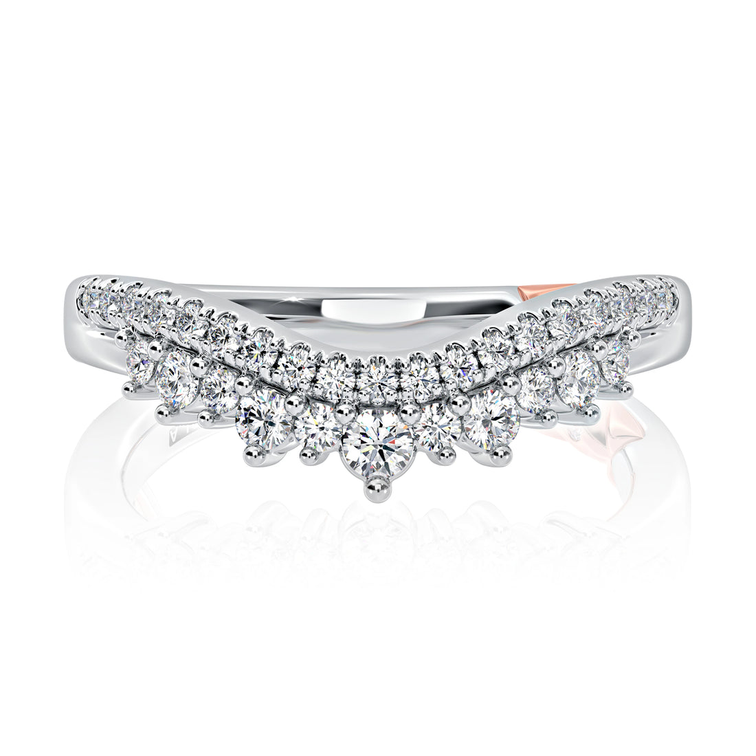 Curved Diamond Wedding Band