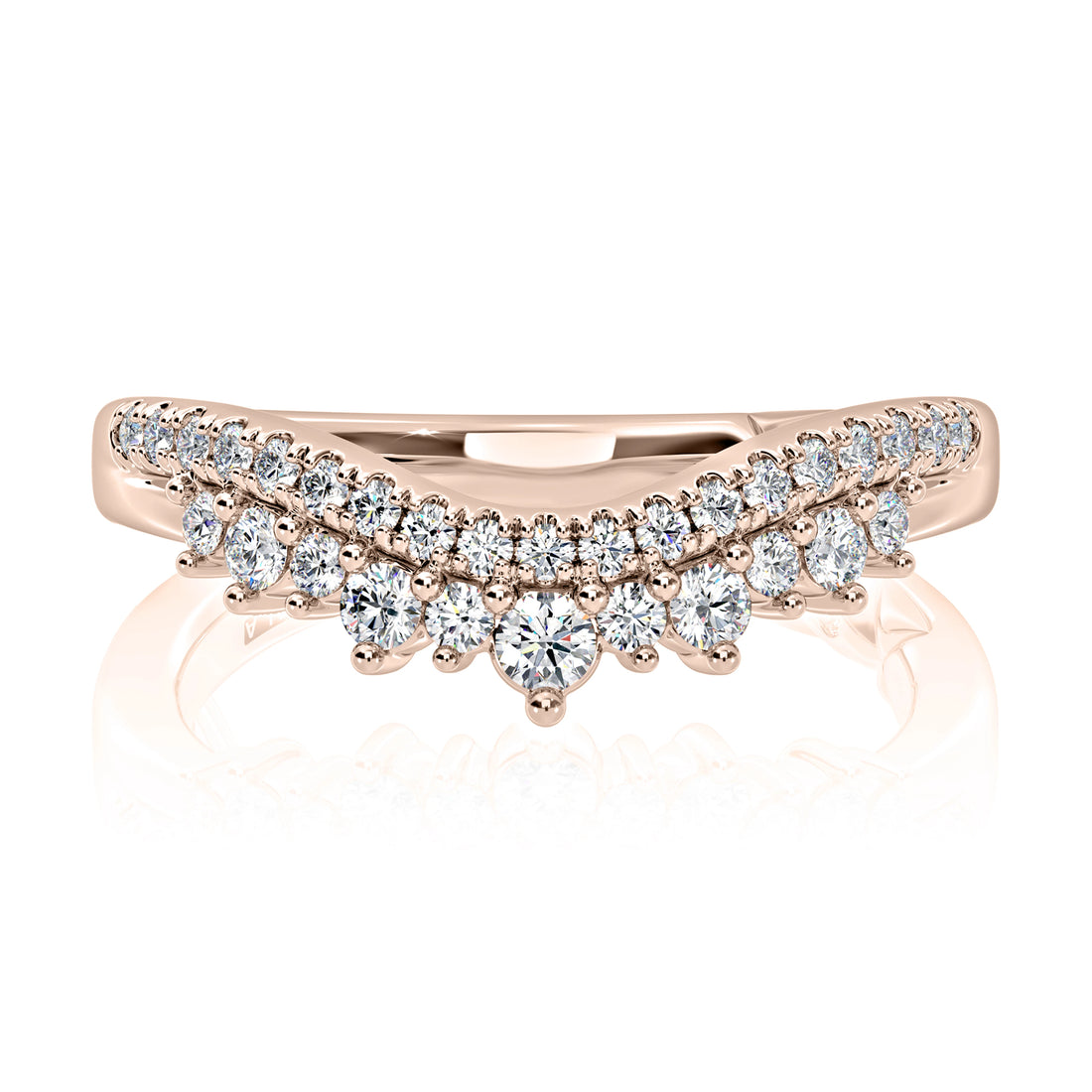 Curved Diamond Wedding Band