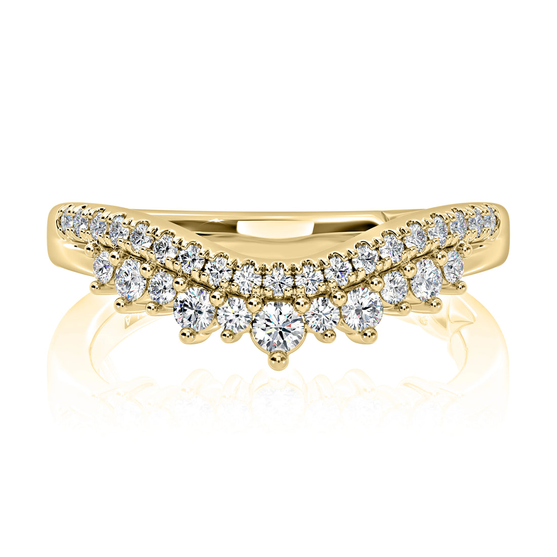 Curved Diamond Wedding Band