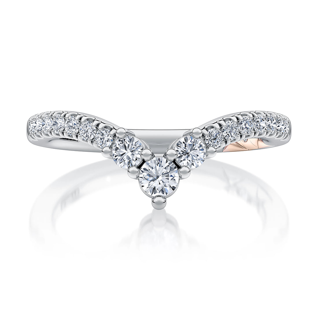Curved Diamond Wedding Band