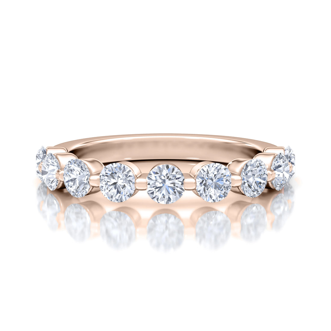 Single Shared Prong Diamond Wedding Band
