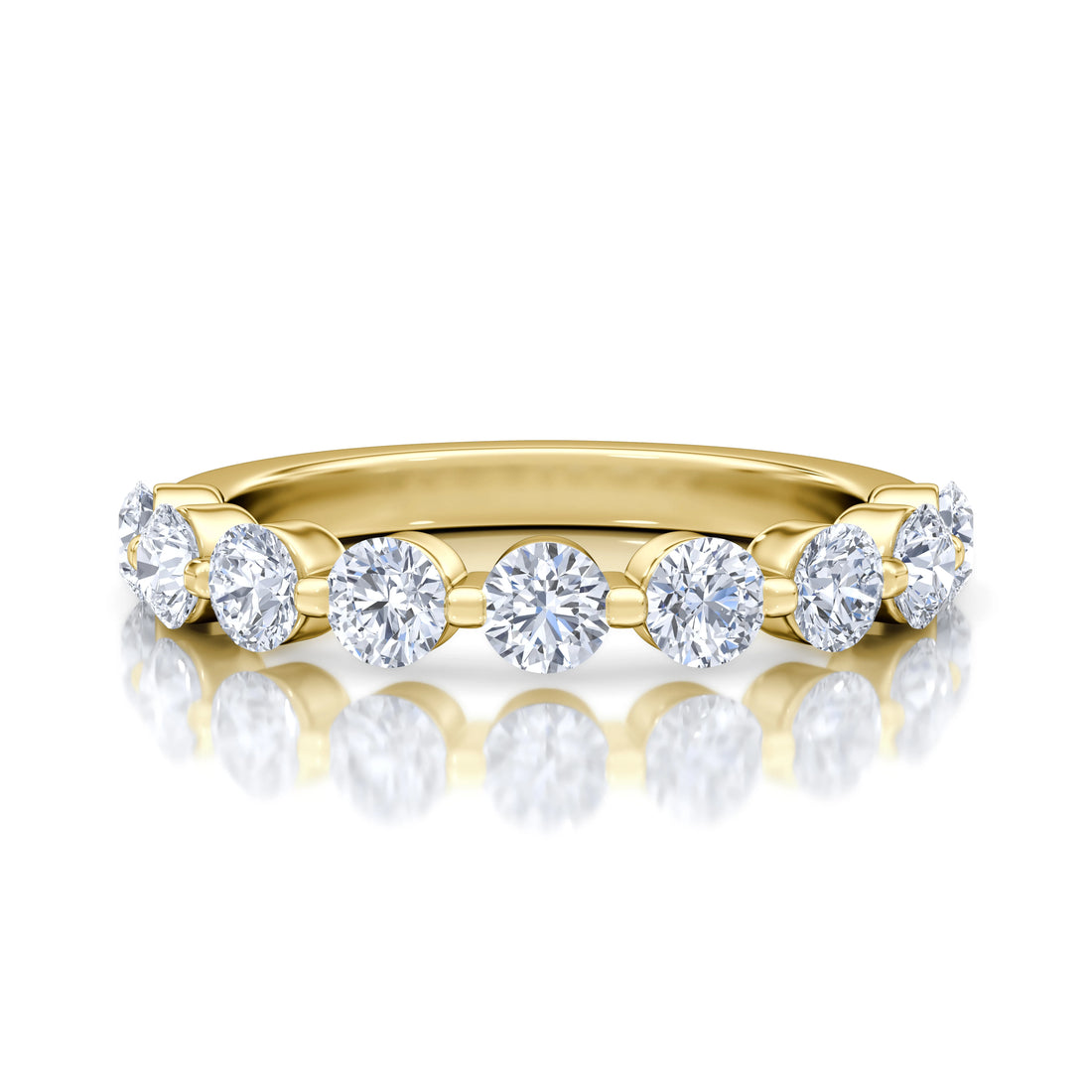 Single Shared Prong Diamond Wedding Band