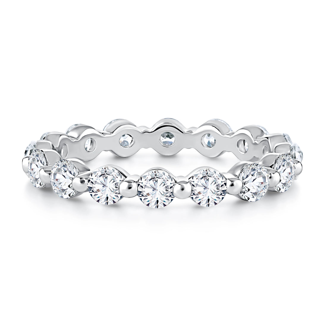 Single Shared Prong Diamond Wedding Band
