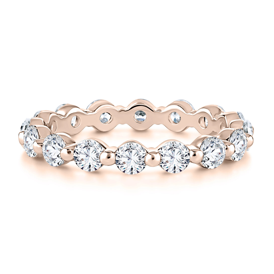 Single Shared Prong Diamond Wedding Band