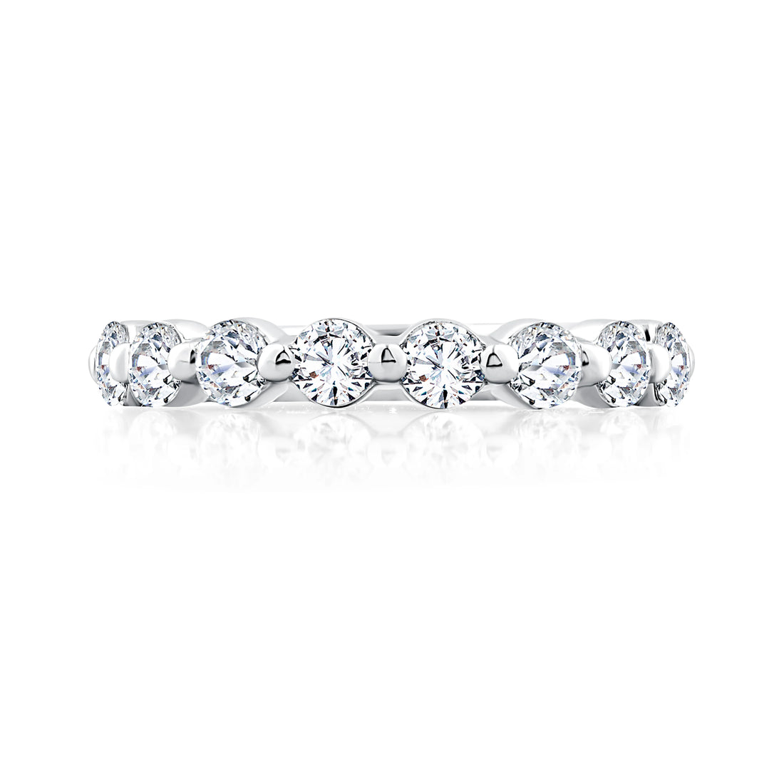 Single Shared Prong Diamond Wedding Band