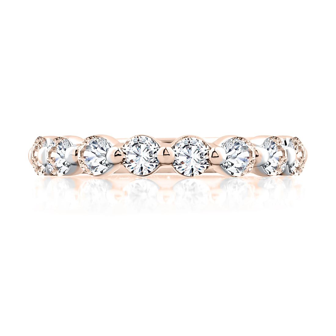 Single Shared Prong Diamond Wedding Band