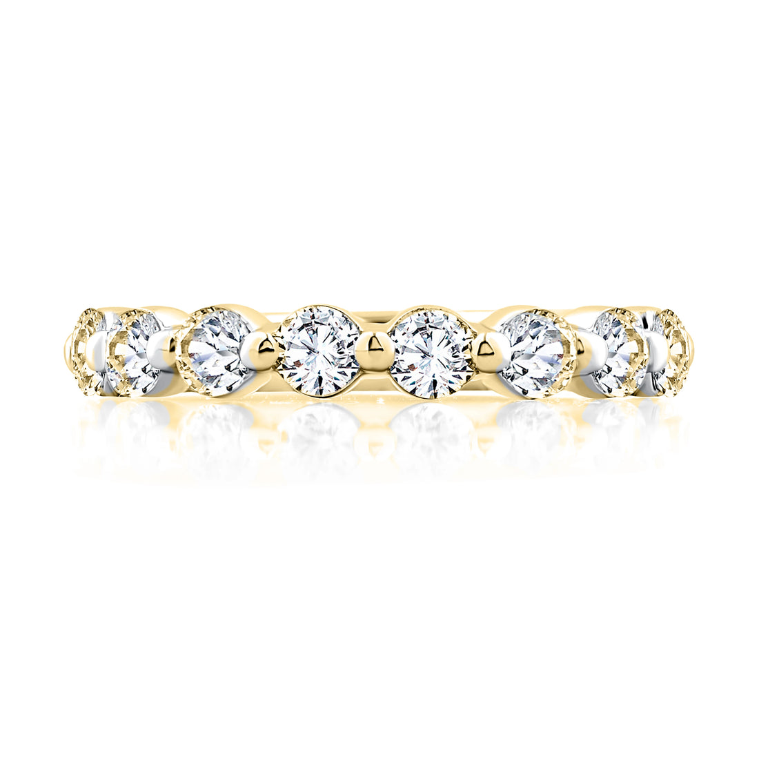 Single Shared Prong Diamond Wedding Band