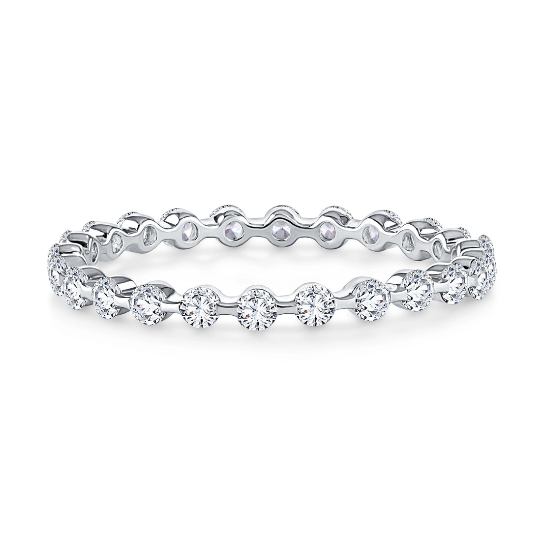 Single Shared Prong Diamond Wedding Band