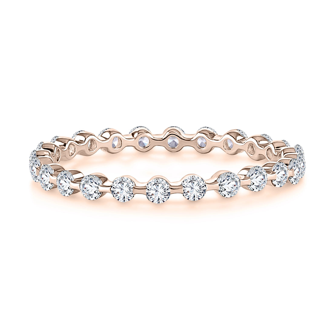 Single Shared Prong Diamond Wedding Band