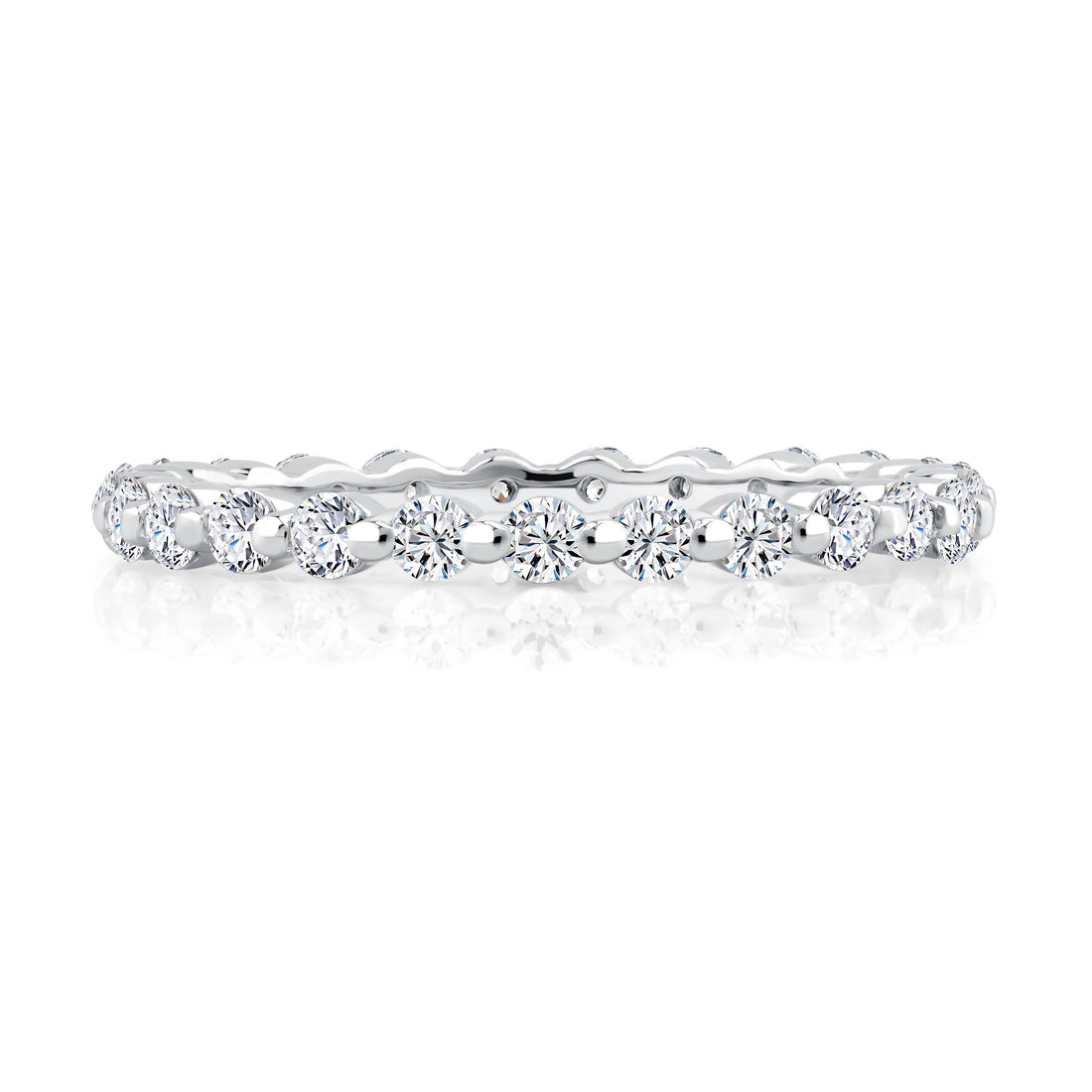 Single Shared Prong Diamond Wedding Band