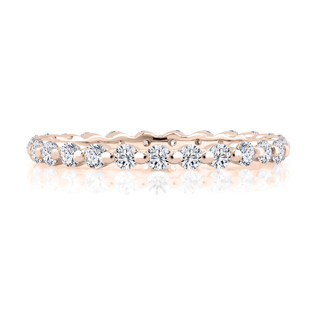 Single Shared Prong Diamond Wedding Band