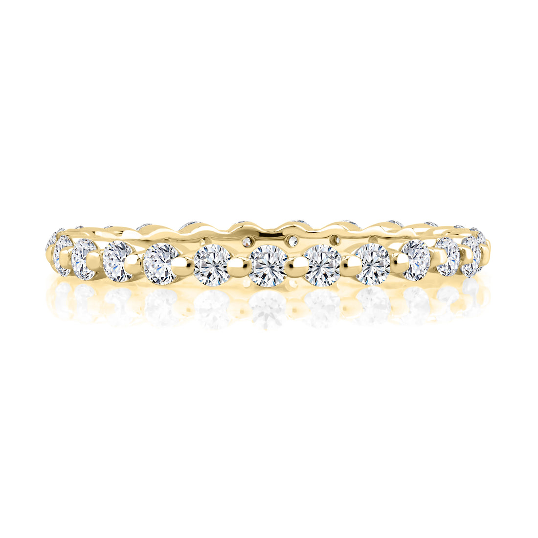 Single Shared Prong Diamond Wedding Band