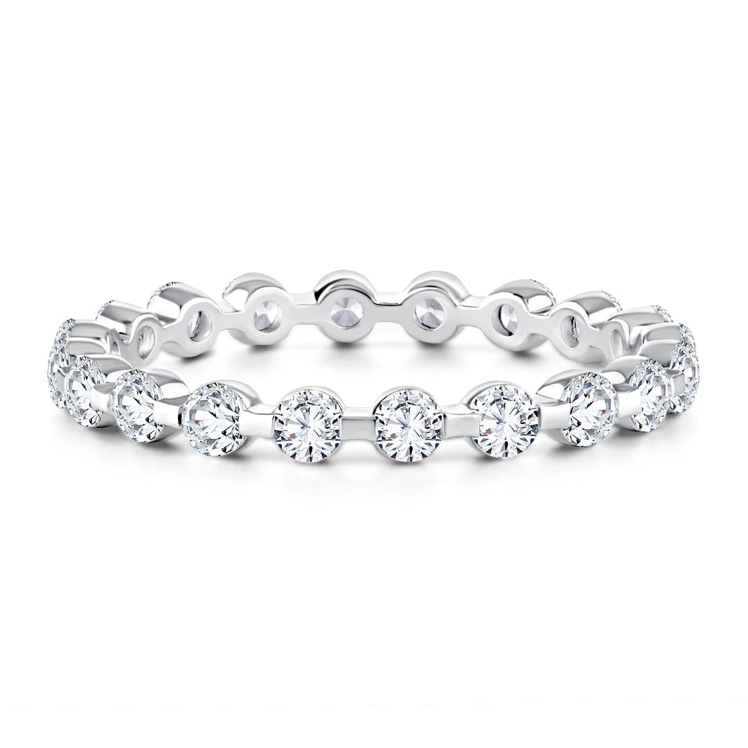 Single Shared Prong Diamond Wedding Band