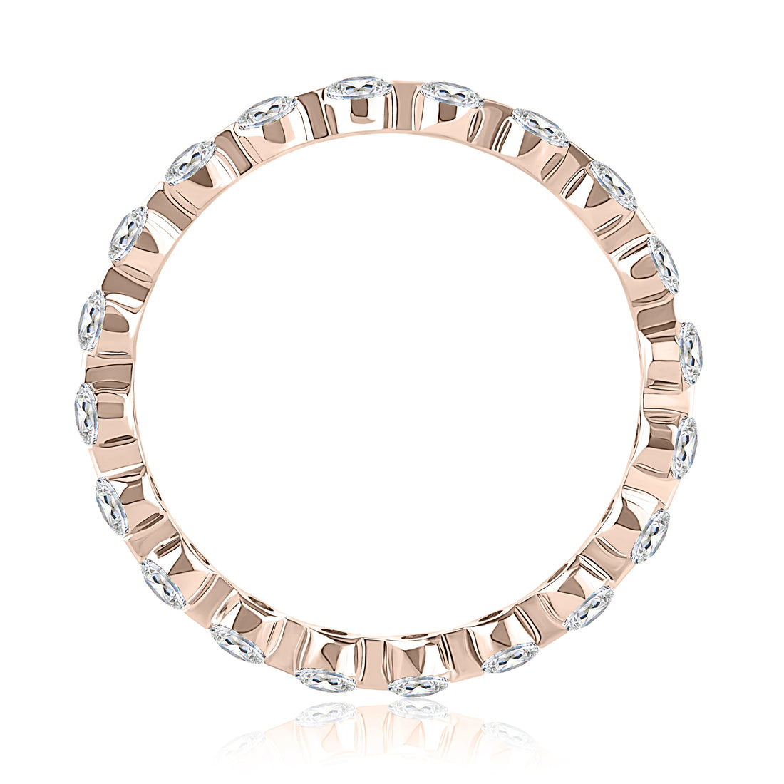 Single Shared Prong Diamond Wedding Band
