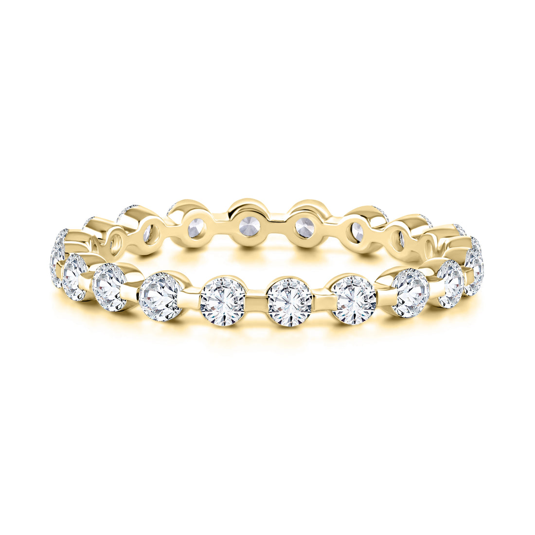 Single Shared Prong Diamond Wedding Band