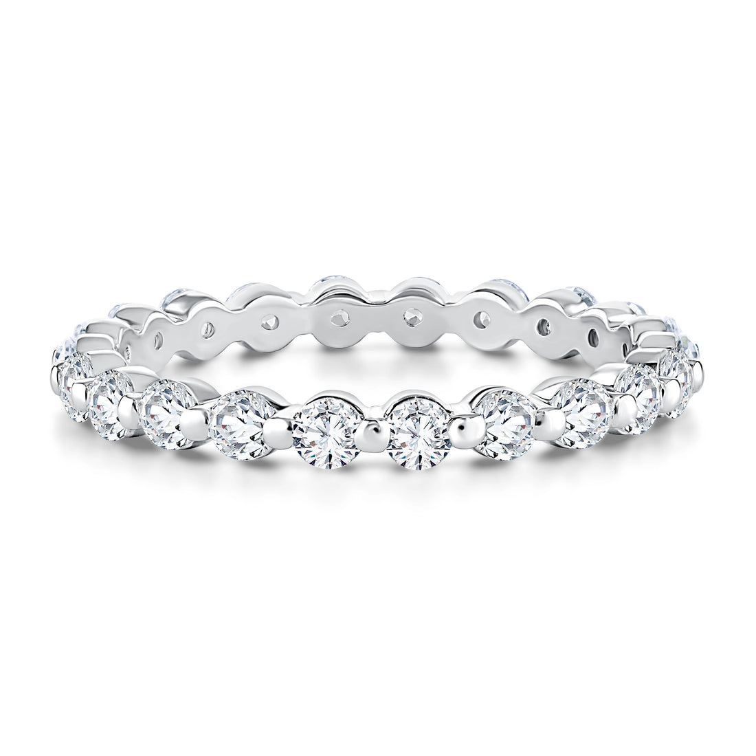 Single Shared Prong Diamond Wedding Band