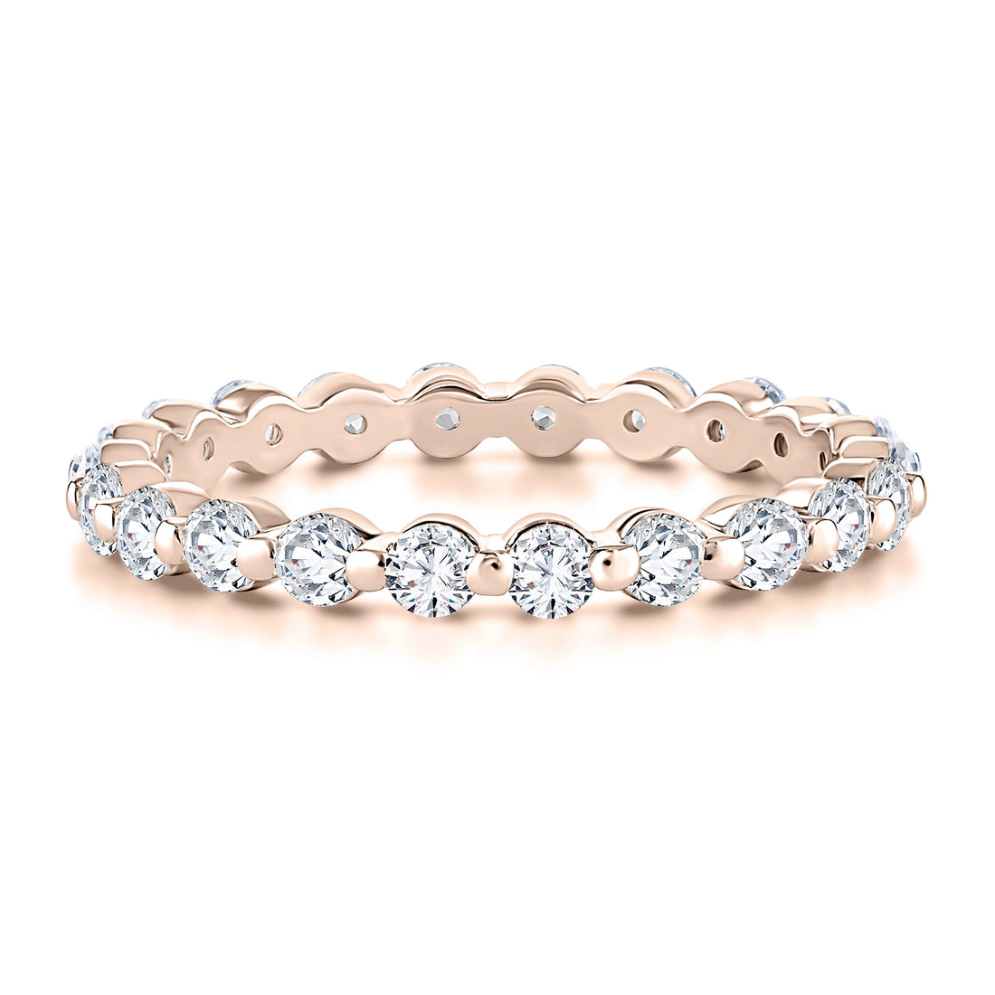 Single Shared Prong Diamond Wedding Band